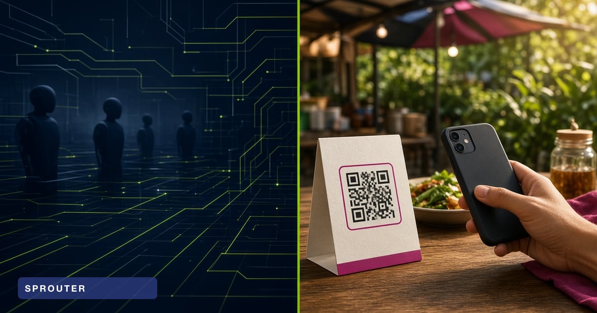 Automated web traffic beside a table-tent QR scan